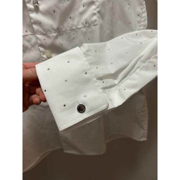 Burberry Crystal Embellished Poplin Dress Shirt Slim Size 15.5 / 39 - Picture 6 of 11